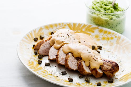 Keto turkey with cream cheese sauce