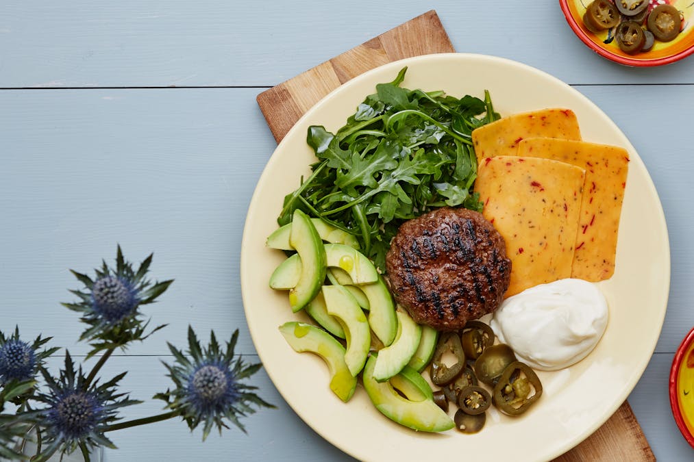 Keto Tex-Mex burger plate