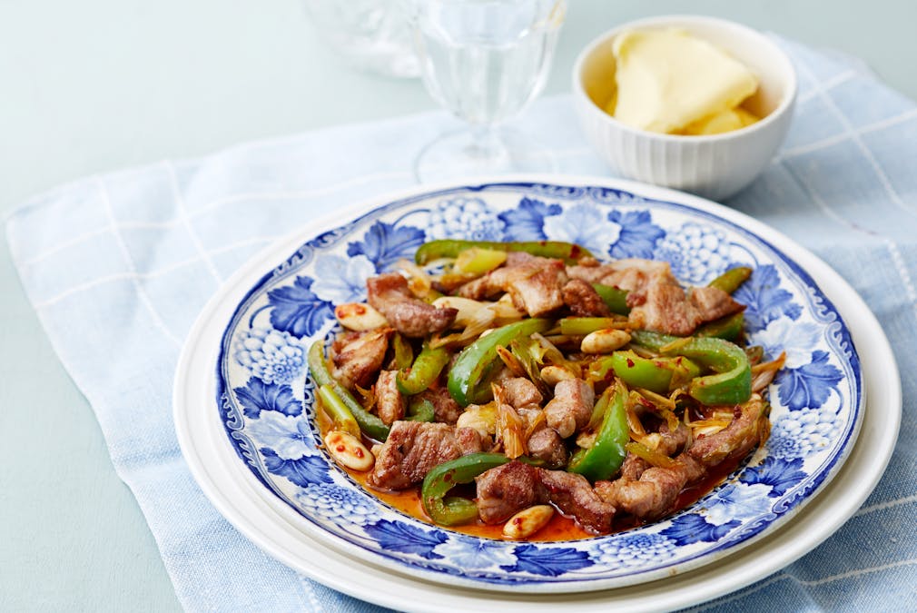 Keto pork and green pepper stir-fry