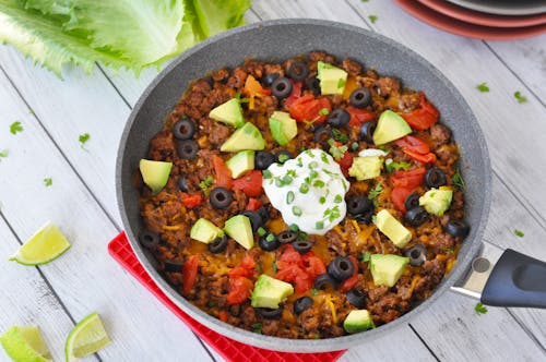 Cheesy beef burrito skillet