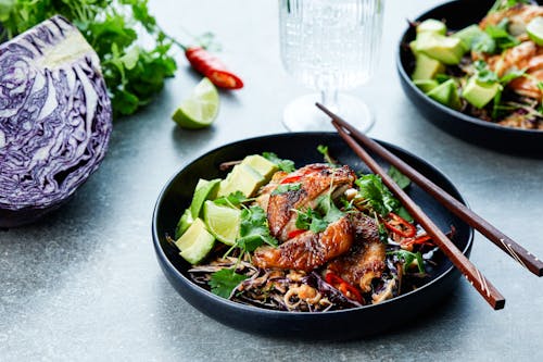 Keto Asian chicken with peanut coleslaw